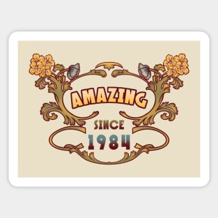 AMAZING SINCE 1984 art nouveau vintage retro 80s Sticker